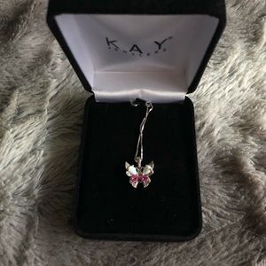 Kay Jeweler’s Silver & Opal Butterfly Necklace